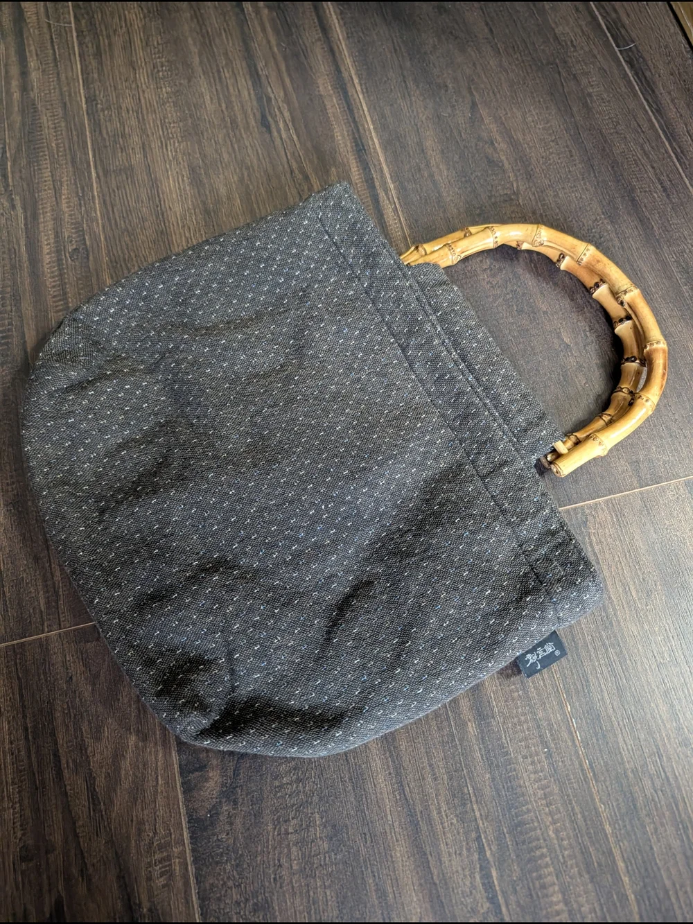 Suiran Kobo Handmade Japanese Woven Sashiko Bamboo Top Handle Handbag Bag